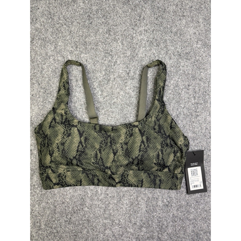 Women's Fabletics Adjustable Medium Impact Sports Bra Medium New Green Snake